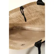 Hello Weekend Burlap Tote Bag - Black