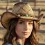 Cowrie Shell Straw Cowboy Hat - Khaki