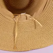 Beaded Cowrie Shell Straw Cowboy Hat - Khaki