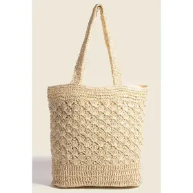 Intricate Braided Deep Tote Bag - Ivory