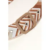 Chevron Pattern Belt - Khaki