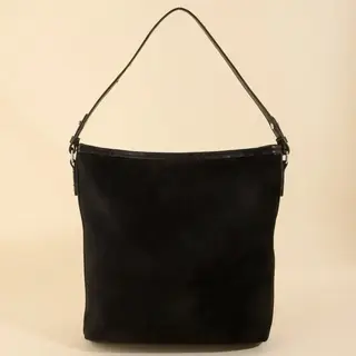 Simple Suede Square Shoulder Bag - Black