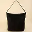 Simple Suede Square Shoulder Bag - Black
