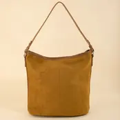 Simple Suede Square Shoulder Bag - Light Brown
