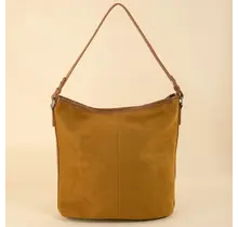 Simple Suede Square Shoulder Bag - Light Brown