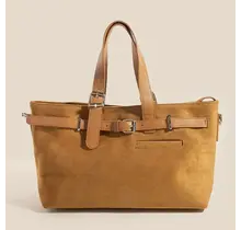 Leather Buckle Strap Detail Tote Bag - Light Brown