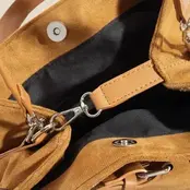 Leather Buckle Strap Detail Tote Bag - Light Brown