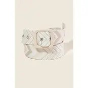 Chevron Pattern Belt - Ivory