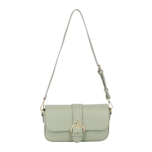 Buckle Flap Shoulder Bag - Green