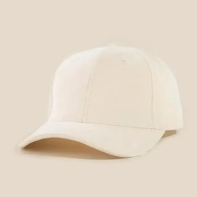 Solid Tone Soft Fabric Trucker Hat - Ivory