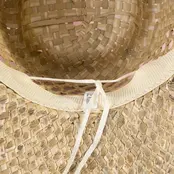Straw Basket Rope Strap Western Cowboy Hat - Natural
