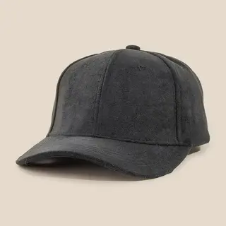Solid Tone Soft Fabric Trucker Hat - Black
