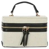 Canvas Boxy Crossbody Bag - Black