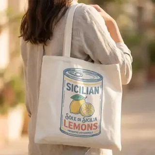 Sicilian Lemons Tote Bag - Yellow