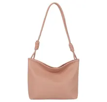 Knotted Handle Bucket Shoulder Bag - Pink