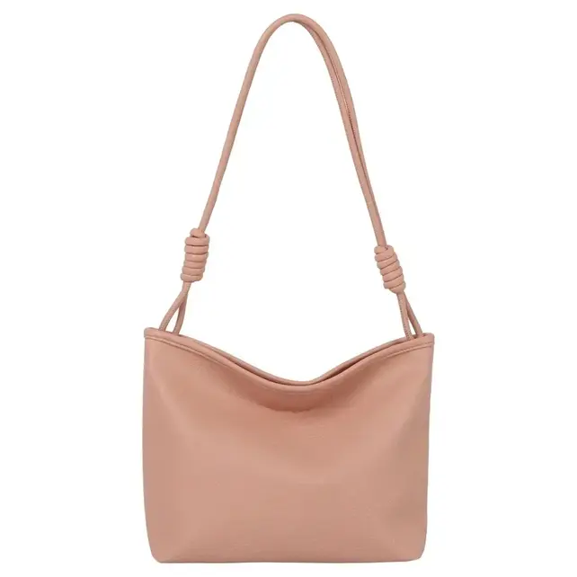 Knotted Handle Bucket Shoulder Bag - Pink