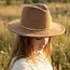 Flat Brim Herringbone Chain Fedora Hat - Taupe