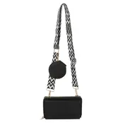 Guitar Strap 2 in 1 Crossbody Wallet Clutch Bag - Black