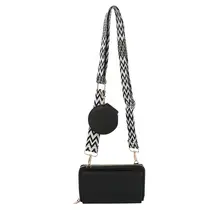 Guitar Strap 2 in 1 Crossbody Wallet Clutch Bag - Black