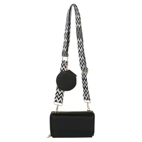 Guitar Strap 2 in 1 Crossbody Wallet Clutch Bag - Black