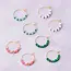 Stone Cube Beads Hoop Earrings - White