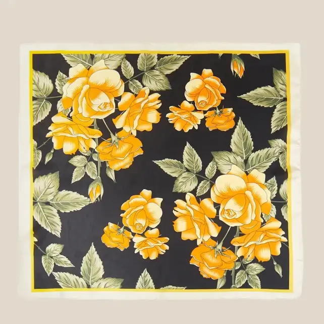 Rose Garden Bandana Scarf - Black
