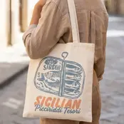 Sicilian Canned Sardines Tote Bag - Blue