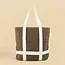 Straw Braided Hat Carrier Tote Bag - Brown