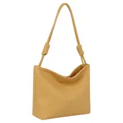 Knotted Handle Bucket Shoulder Bag - Yellow