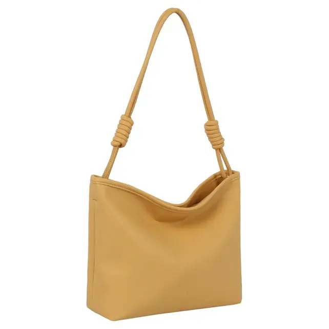 Knotted Handle Bucket Shoulder Bag - Yellow