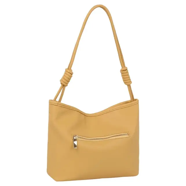 Knotted Handle Bucket Shoulder Bag - Yellow
