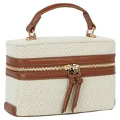 Canvas Boxy Crossbody Bag - Brown