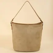 Simple Suede Square Shoulder Bag - Khaki