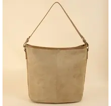 Simple Suede Square Shoulder Bag - Khaki