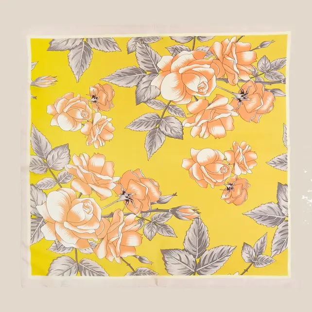 Rose Garden Bandana Scarf - Yellow