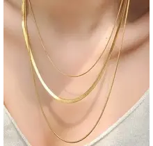 Titanium Steel Non-Tarnish Layered Chain Necklace | 40NK328