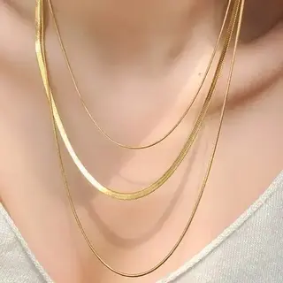 Titanium Steel Non-Tarnish Layered Chain Necklace | 40NK328