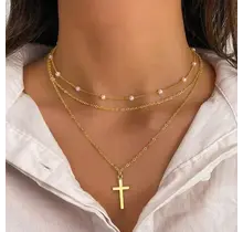 18K Stainless Steel Tarnish Free Cross Necklace | 40NK370