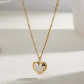 18K Stainless Steel Tarnish Free Heart Necklace | 40NK9546