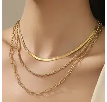 18K Stainless Steel Tarnish Free Layered Necklace | 40NK9390