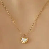 18K Stainless Steel Tarnish Free Heart Necklace | 40NK9443