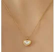 18K Stainless Steel Tarnish Free Heart Necklace | 40NK9443