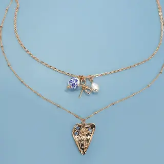 Ceramic Porcelain Layer Cluster Charm Necklace | 80N91560