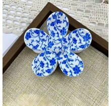 Blue & White Porcelain Flower Hair Claw Clips | 40H1065