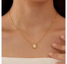 18K Stainless Steel Tarnish Free Pearl Necklace | 40NK9544