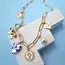 Ceramic Porcelain Bow Heart Charm Link Necklace | 80N91547