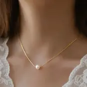 18K Stainless Steel Tarnish Free Pearl Necklace | 40NK9649