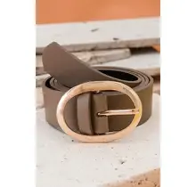Classic Oval Buckle Leather Belt | 40BT609