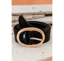 Classic Oval Buckle Leather Belt | 40BT609
