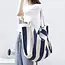 Striped Tote Bag-Navy